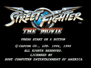 Street Fighter The Movie title screen for Playstation